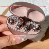 Creative Butterfly Earphone Clips Silver Tassels Headphone Accessories Two Pieces Set Artificial Crystals Earphone Decorations