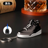 Innovative Personalized Basketball Shoe Keychain Lighter, Stylish Inflatable Windproof Jet Lighter Bag Hanging Ornament for Men
