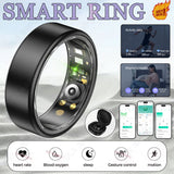 All Size（6-14） Smart Ring for Women Men Healthy Heart Rater Blood pressure Monitor Waterproof Take Photo Control Smartring Sport