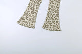 Weird Puss Letter Leopard Print 2 Piece Set Women Casual Zip Hooded Crop Jacke+Leggings Matching Stretch Sporty Street Outfits