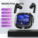 Wireless Bluetooth-compatible Earphones Intelligent Touch Color LCD Screen TWS Earbuds HIFI Noise Reduction Stereo Earphones