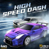 Mini 1/64 4WD RC Drift Car High Speed Remote Control Off-Road Racing Vehicle Desktop Pocket Drifting Car Toys Children Boy Gifts
