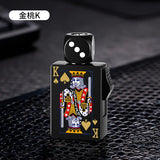 Rotating Dice Mahjong Stereoscopic Design Windproof Red Flame Butane Gas Lighter Pull down Ignition Outdoor Fun Lighters