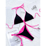 Sexy 7 Colors Halter Brazilian Bikini Female Swimsuit Women Swimwear Two-Pieces Bikini Set Bather Bathing Suit Swim Lady V3860