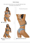 Women's Sexy Denim Bikini Set Two-Piece Swimwear Summer Beach Pool Party Clubwear Y2K Adjustable Ties Retro Cowgirl Swimsuits