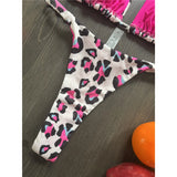 Leopard Extreme String Mini Micro Thong Bikini Female Swimsuit Women Swimwear Two-Pieces Bikini Set Bather Bathing Suit V5072