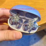 Creative Butterfly Earphone Clips Silver Tassels Headphone Accessories Two Pieces Set Artificial Crystals Earphone Decorations