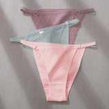 FINETOO 3Pcs/set Women's Cotton Panties Low Waist Bikini Briefs M-2XL Ladies Underwear Female Soft Solid Underpants Lingerie New