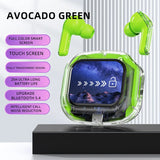 Wireless Bluetooth-compatible Earphones Intelligent Touch Color LCD Screen TWS Earbuds HIFI Noise Reduction Stereo Earphones