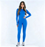 Sports Overall Bodysuit Women Seamless Jumpsuit Gym One-piece Suit Workout Outfits Backless Yoga Tights Long Sleeve Activewear