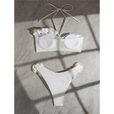 2026 Sexy 3D Flowers Halter Brazilian Bikini Women Swimwear Female Swimsuit Two-Pieces Bikini Set Bather Bathing Suit Swim V5236