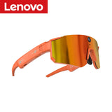 Lenovo AI Smart Glasses ChatGPT 8K Camera 2400W Anti-shake Cycling Video&Photo Sport Sunglasses DualMic 32GB Windproof Goggles