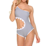 Women Sexy Shark Connected With Decorative Chain Swimwear Sexy Gather Backless Split Bathing Bodysuit Swimming Suit Beach Wear