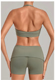 Halter Yoga Bra Women's Backless Sports Fitness Underwear Breathable Runnings Push Up Crop Top Female Yoga Workout Underwear