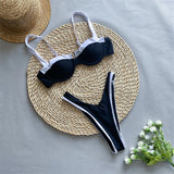 2026 Sexy Splicing Underwired High Leg Cut Two-Pieces Bikini Set Bikini Female Swimsuit Bathing Suit Women Swimwear Bather V5600