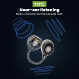 【HTC NE67】Bluetooth V6.0 Earphones AI Translator Earbuds TWS Earclip Wireless Headphones Portable with a Hanging Chain