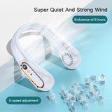 3000mA Portable Mini Hanging Neck Fan Bladeless Neckband Fan Digital Display Power Air Cooler USB Rechargeable Electric Fans