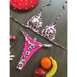 Leopard Extreme String Mini Micro Thong Bikini Female Swimsuit Women Swimwear Two-Pieces Bikini Set Bather Bathing Suit V5072