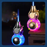 Ransparent Electric Butane Gas Lighter Windproof Straight Torch Lighter Colorful Lights Blue Flame Cool New Gift Hot Sales