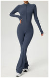 TRY TO BN Women's Fitness Jumpsuit Long Sleeve Zipper High Strength Yoga Bodysuit For Gym Workout Sportswear One Piece Clothing