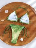 ZRTAK Sexy Lace Bordered Bikini Micro Thongs Bathing Suit Swimsuit Women Biquini Bandage Beachwear Swimwear 2 Piece Bikini Sets