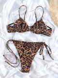 Miyouj 2026 Bikinis Leopard Swimsuit Bandage Bath Wear Sexy Piece Suits Low Waist Swimwear Triangle Bathsuit Summer Biquini