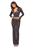 Gia Slim-Fit Letter Print Topstitching Design Hooded Zip-Up Jacket and Pants Set