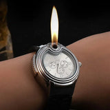 Metal USB Watch Lighter Outdoor Windproof Flameless Tungsten Wire Charging Portable Multi Functional Lighter Men's Smoking Gift