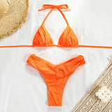 New Sexy Bikini Women Print  Bikini Set Halter Backless Swimsuit Swim Wear Biquini Dot biquini female Beachwear Sexy Bikini Set