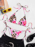 XS - L Floral Leopard Printed Halter Bikini Women Swimwear Female Swimsuit Two-pieces Bikini set Bather Bathing Suit Swim Lady