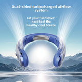 8000mAh Electric Hanging Neck Fan Portable Bladeless Mini Rechargeable Mute LED Digital Display Air Cooler For Outdoor