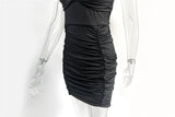 Sexy V Neck Mini Dress Sleeveless Ruched Bodycon Dress Women Elegant Summer Dress Party Tight Dress Clubwear Vestidos Lady D247