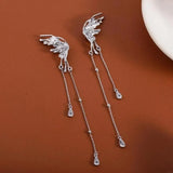 Creative Butterfly Earphone Clips Silver Tassels Headphone Accessories Two Pieces Set Artificial Crystals Earphone Decorations