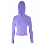 Iamgia New Front Shoulder Slim Fit Letter Printed Open Line Design Slim Fit Hooded Zipper Short Jacket Pants Set