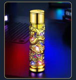 Metal Relief Lantern Inflatable Lighter Portable Windproof Butane Turbine Torch Jet Blue Flame Cigar Tool Fashionable Men's Gift