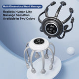 Cordless Electric Scalp Massager,360 Degree Head Massager with 8 Finger Tips, Deep Relaxing and Stress Relief Head Massager