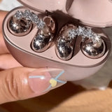 Creative Butterfly Earphone Clips Silver Tassels Headphone Accessories Two Pieces Set Artificial Crystals Earphone Decorations