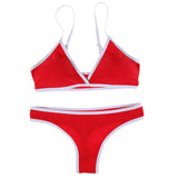 New Solid Color Bikini Ladies Suit Sexy Lightweight High Elastic Quick Dry Swimsuit Women Swimwear Brazilian Style