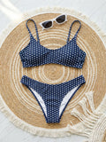 Sexy Polka Dot Print Bikini Set for Women Quick Dry Low Waist Push Up Swimwear Beach Vacation Bathing Suits for Females