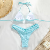 New Sexy Bikini Women Print  Bikini Set Halter Backless Swimsuit Swim Wear Biquini Dot biquini female Beachwear Sexy Bikini Set