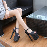 Korean Style Nightclub Catwalk Shoes 20 Cm Waterproof Platform Hentiangao High Heel Sandals Middle Eastern Fashion And Elegant