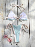 Miyouj Triangle Swimwear Sexy Swimsuits Solid Bikini String Bathsuit Women's Two Piece Suit Push Up Swimsuit High Cut Bikini Set