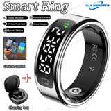 New R11 Smart Ring Men Women LED Display Screen Heart Rate Blood Oxygen Monitoring Waterproof Multi Sports Modes Smartrings