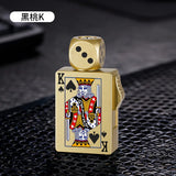 Rotating Dice Mahjong Stereoscopic Design Windproof Red Flame Butane Gas Lighter Pull down Ignition Outdoor Fun Lighters