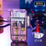 New Creative Transparent Body LED Colored Light Lighter Windproof Waterproof Cool Flashlight Jet Lighter Smoking Accessories