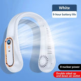 8000mAh Electric Hanging Neck Fan Portable Bladeless Mini Rechargeable Mute LED Digital Display Air Cooler For Outdoor