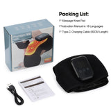 Electric Heated Knee Massager With 3 Heat Levels 3 Vibration Modes, Rechargeable Knee Support Wrap with Timer and Touch Screen, Extended Strap