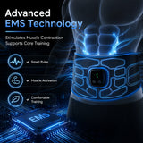 Smart EMS Core Trainer Belt, No Gel Required, 9 Intensity Levels, USB Rechargeable Muscle Stimulator for Home Fitness & Recovery