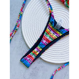 Letters Printed Colorful Mini Thong Bikini Women Swimwear Female Swimsuit Two-Pieces Bikini Set Bather Bathing Suit Swim V6041