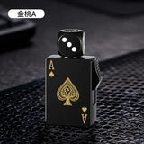 Rotating Dice Mahjong Stereoscopic Design Windproof Red Flame Butane Gas Lighter Pull down Ignition Outdoor Fun Lighters